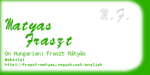 matyas fraszt business card