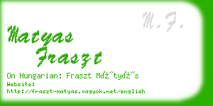 matyas fraszt business card